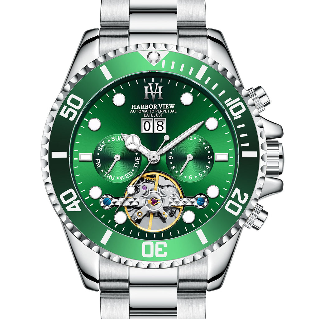 HARBOR VIEW Tourbillon Green Water Ghost Automatic Mechanical
