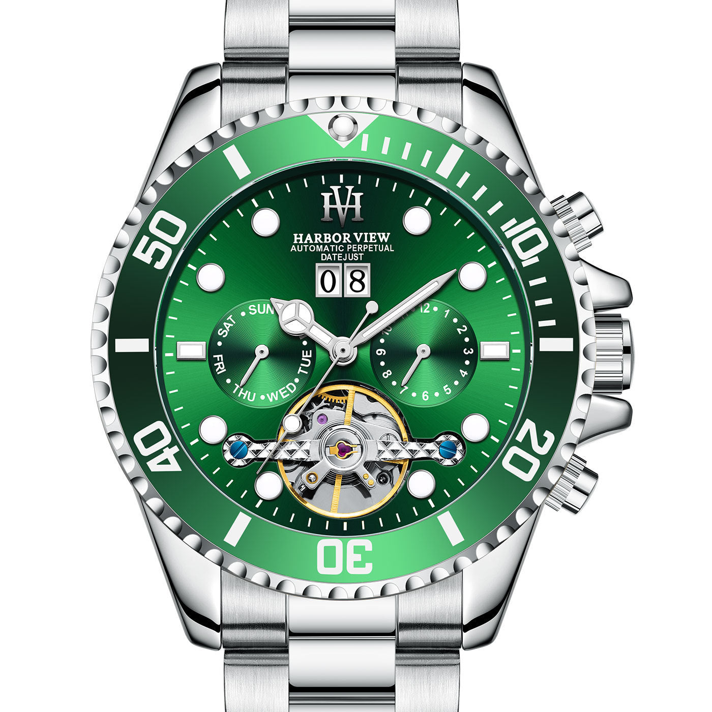 HARBOR VIEW Tourbillon Green Water Ghost Automatic Mechanical