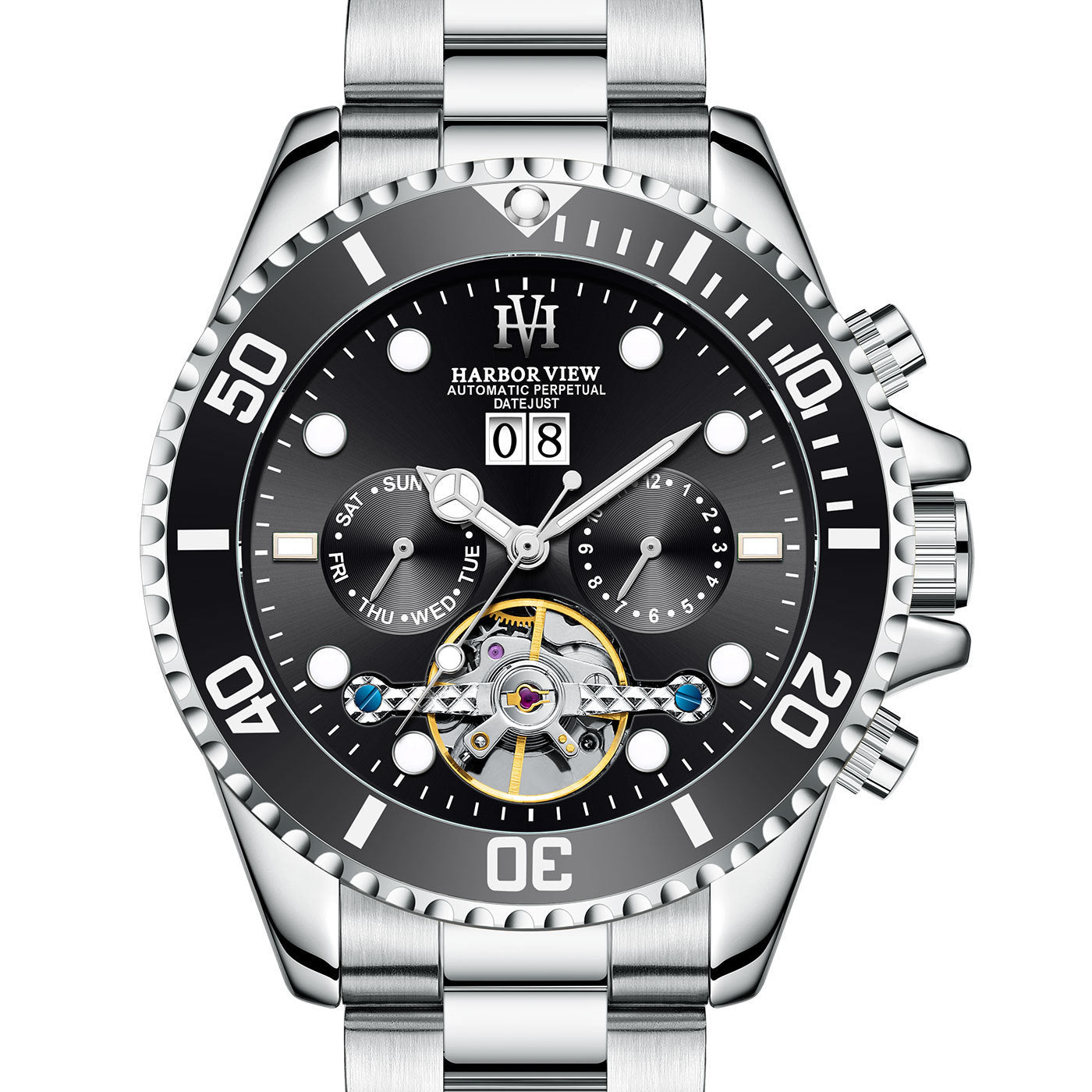 HARBOR VIEW Tourbillon Green Water Ghost Automatic Mechanical