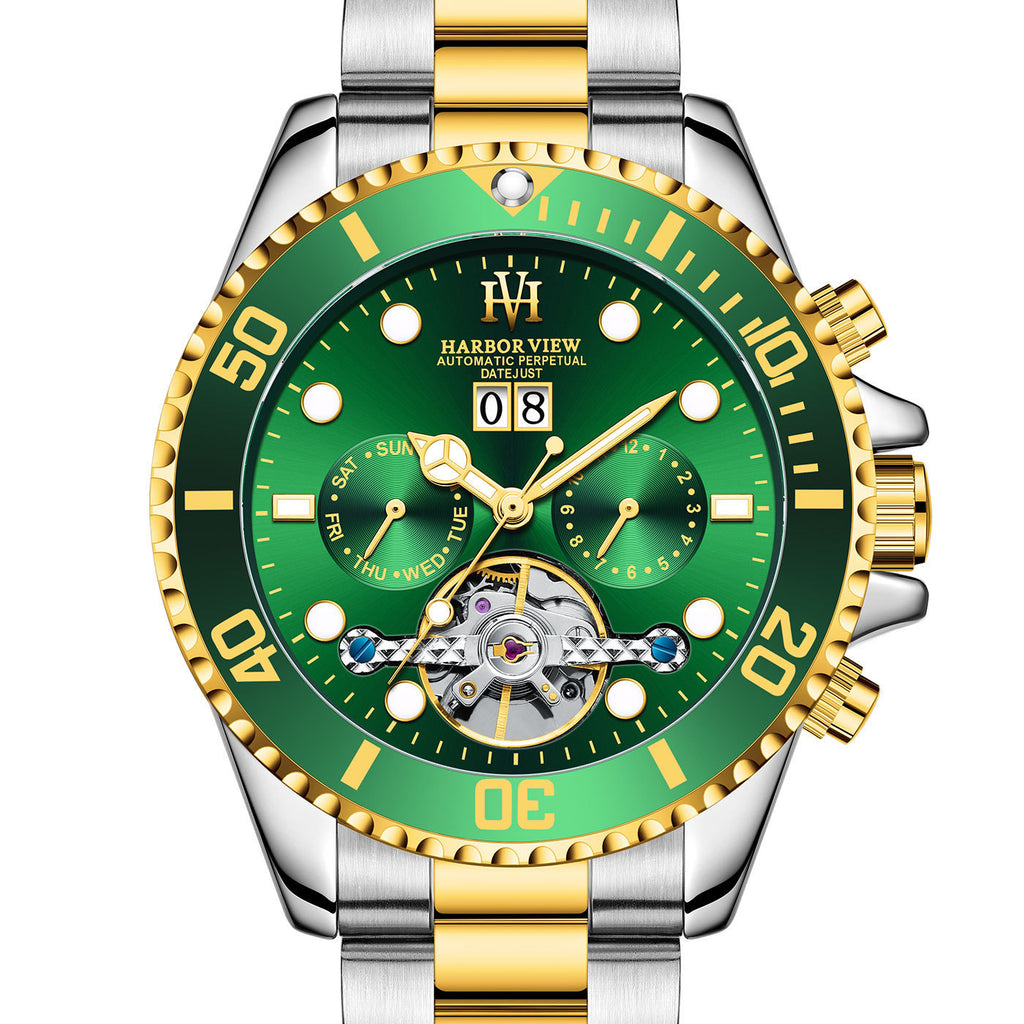 HARBOR VIEW Tourbillon Green Water Ghost Automatic Mechanical