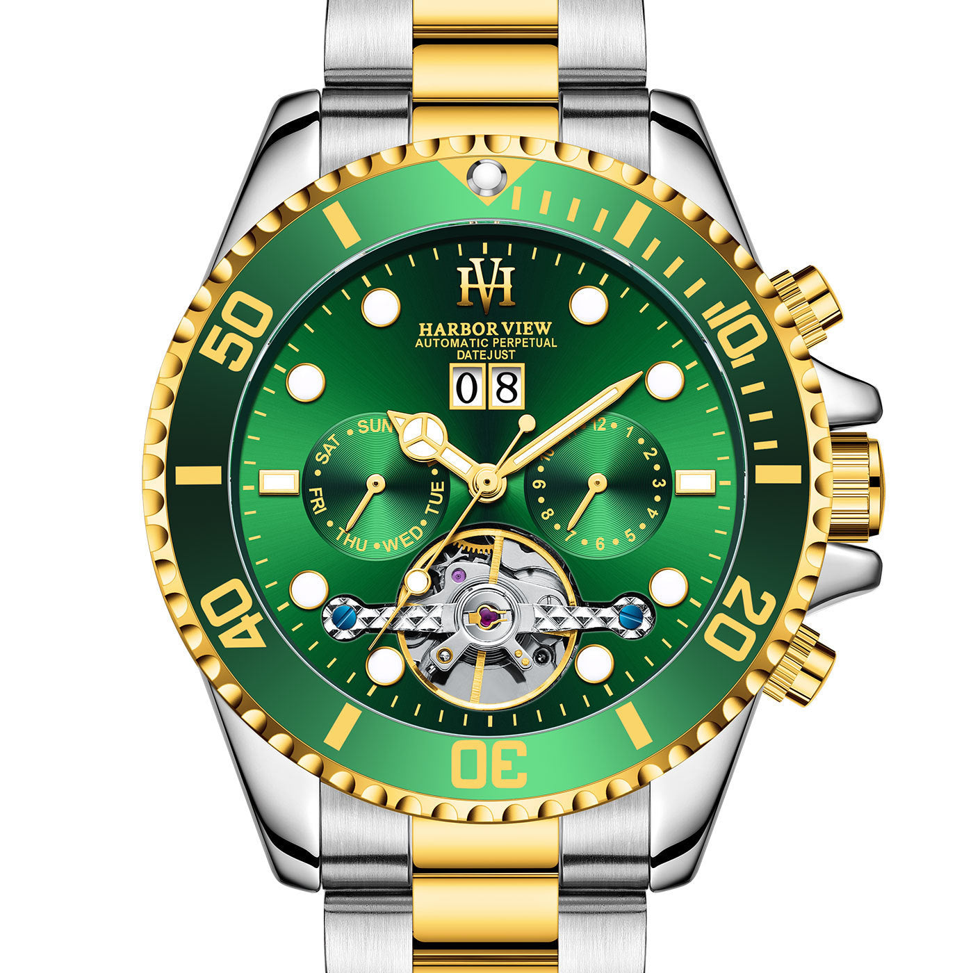 HARBOR VIEW Tourbillon Green Water Ghost Automatic Mechanical
