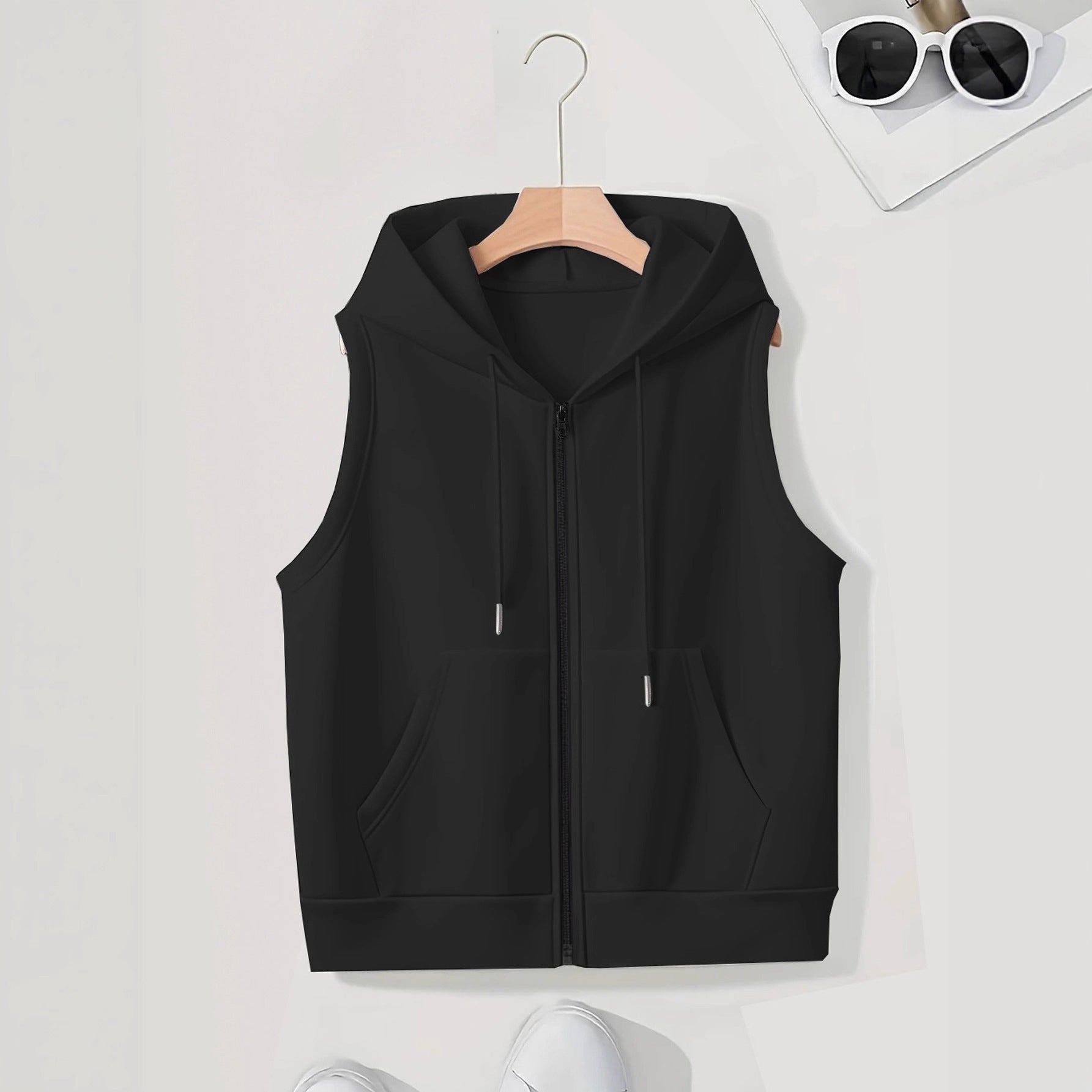 Women's Sleeveless Slim-fit Cardigan Zip Sweater