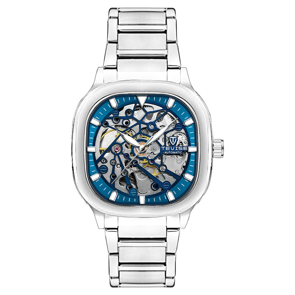 Waterproof Automatic Luminous Square Hollow Men's Watch