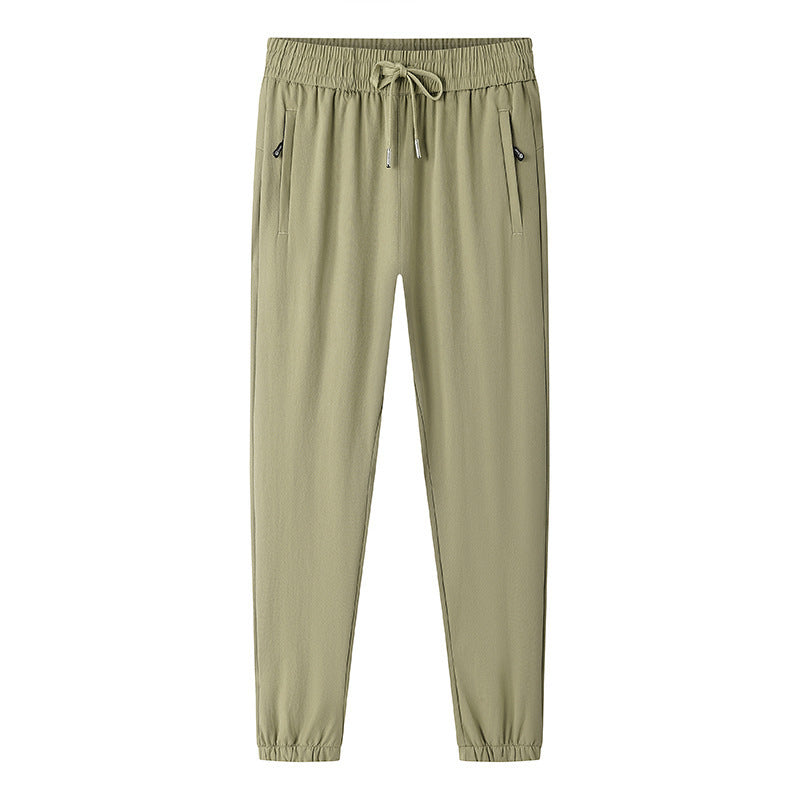 Loose Elastic Quick-drying Straight Ankle Tied Sports Pants