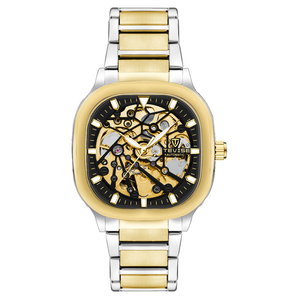 Waterproof Automatic Luminous Square Hollow Men's Watch