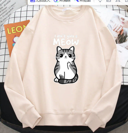 Cartoon Kitten Pattern Sweater European Size
