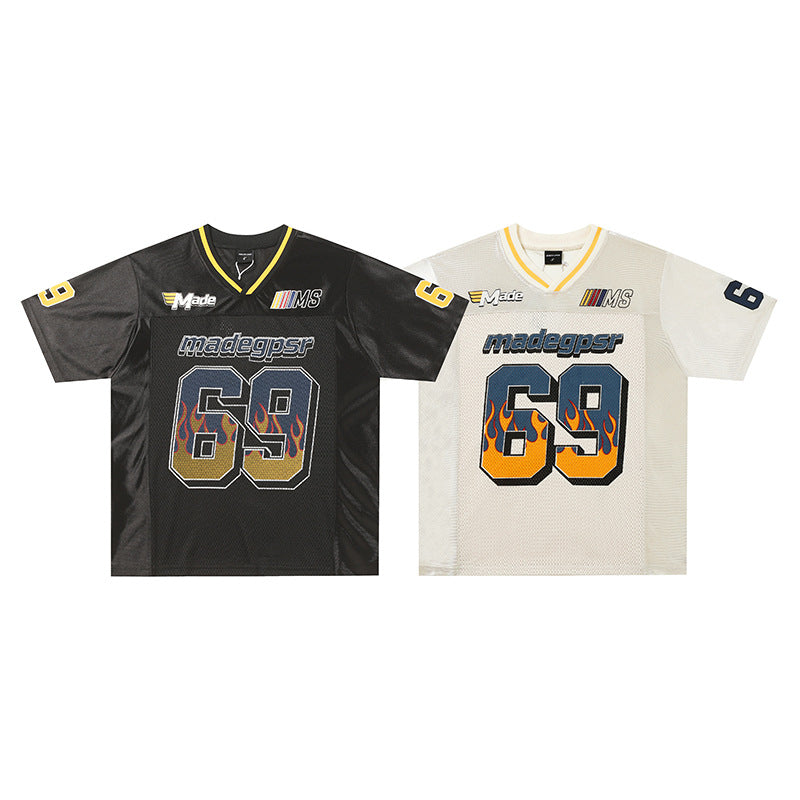 Men's And Women's Fashion Summer Letter Loose Jersey