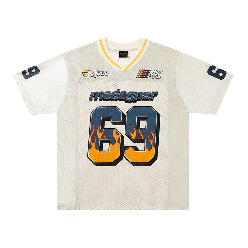 Men's And Women's Fashion Summer Letter Loose Jersey