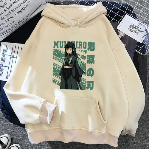 Muichiro Tokito Graphic Print Hooded 2025 Autumn and Winter Hoodie