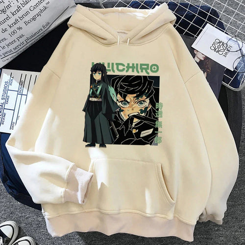 Muichiro Tokito Graphic Print Hooded 2025 Autumn and Winter Hoodie