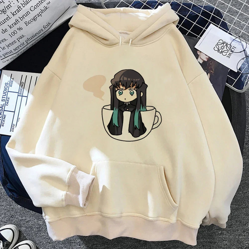 Muichiro Tokito Graphic Print Hooded 2025 Autumn and Winter Hoodie