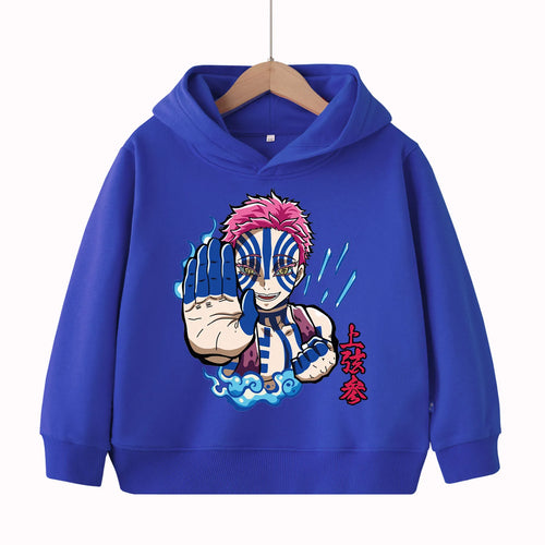 Demon Slayer Kimetsu no Yaiba Akaza anime print children's hoodie,