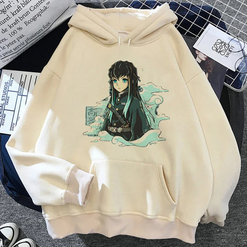 Muichiro Tokito Graphic Print Hooded 2025 Autumn and Winter Hoodie