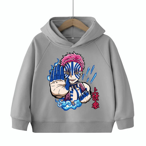 Demon Slayer Kimetsu no Yaiba Akaza anime print children's hoodie,