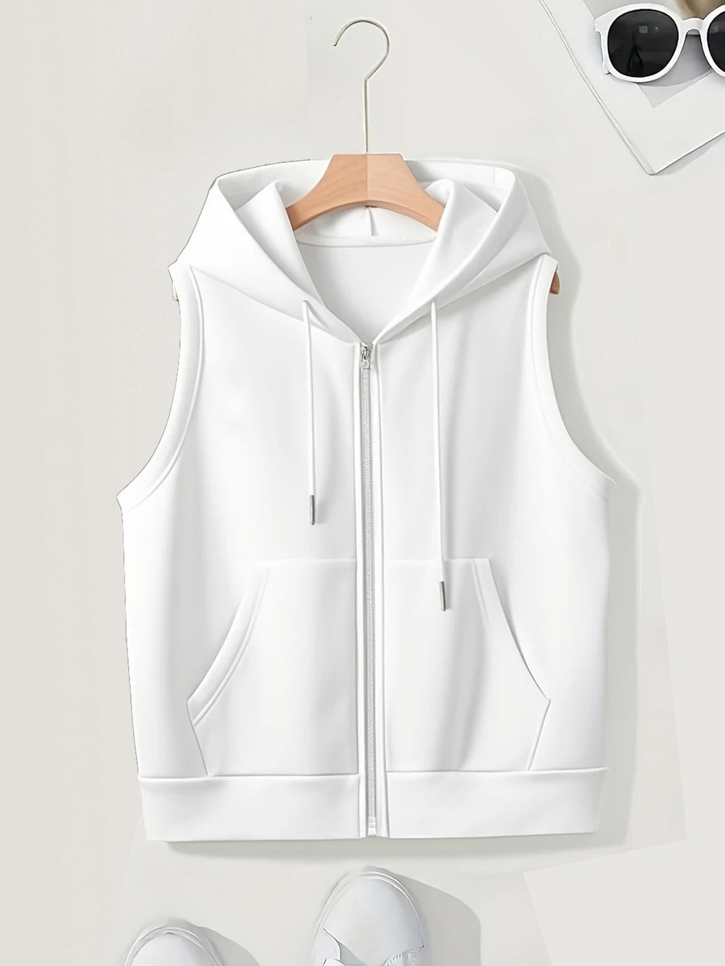 Women's Sleeveless Slim-fit Cardigan Zip Sweater