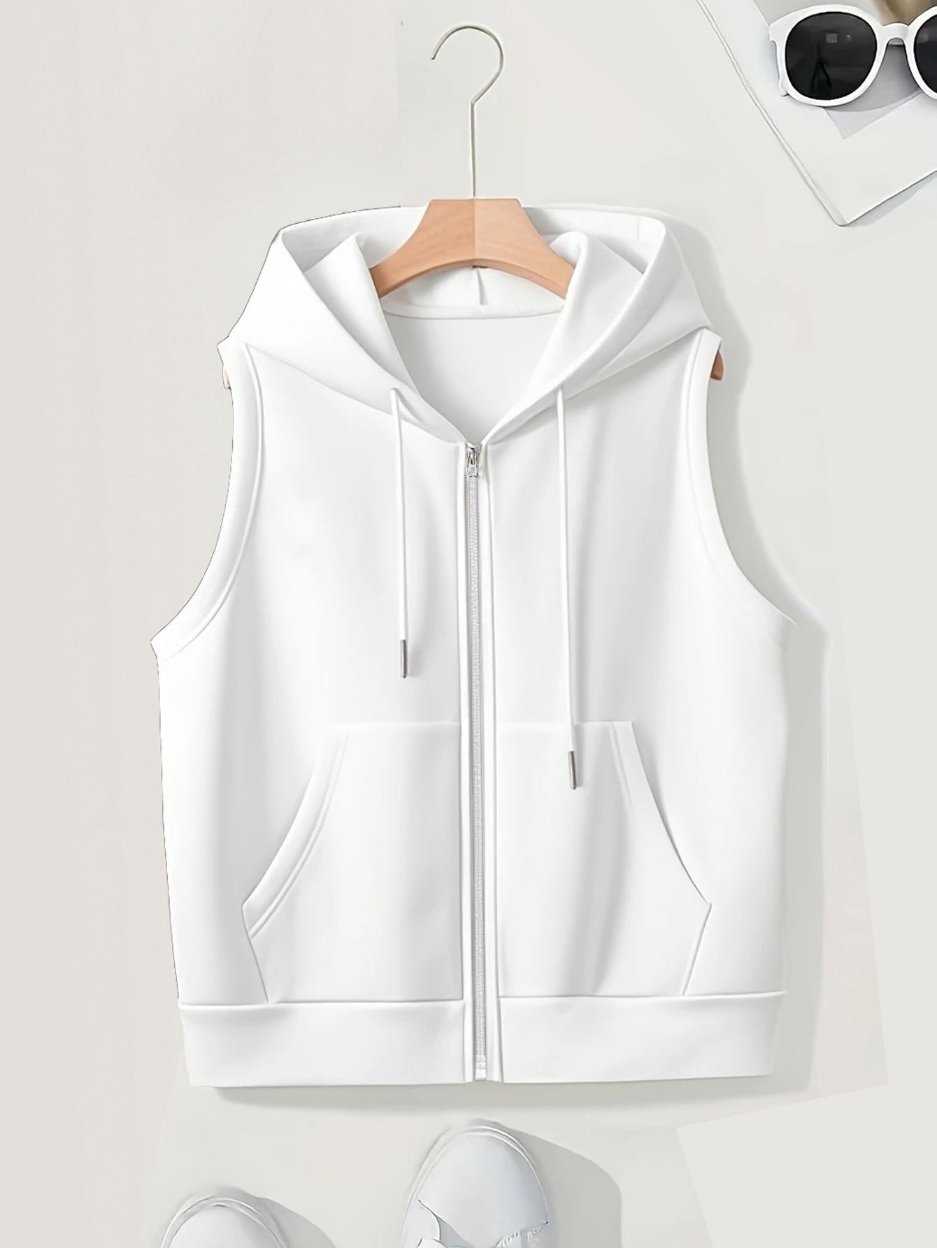 Women's Sleeveless Slim-fit Cardigan Zip Sweater