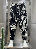 Men's Ice Silk Printed Cotton And Linen Casual Pants